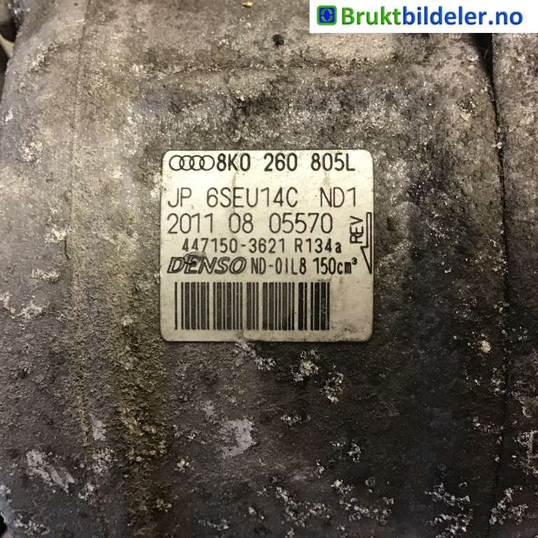 Aircondition kompressor til Audi A4 2007-2014 (Type IV) (B8) (B8) (AUDI|8K0 260 805 L|447150-3621|)