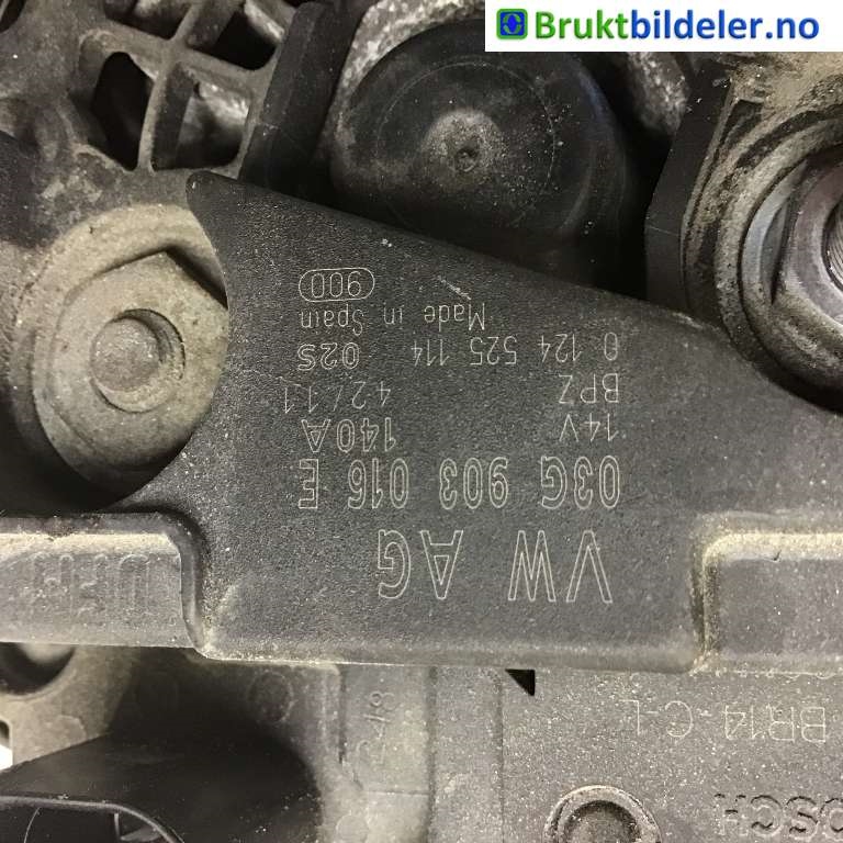 Dynamo til Audi A4 2007-2014 (Type IV) (B8) (B8) (AUDI|03G 903 016 E|0 124 525 114|)