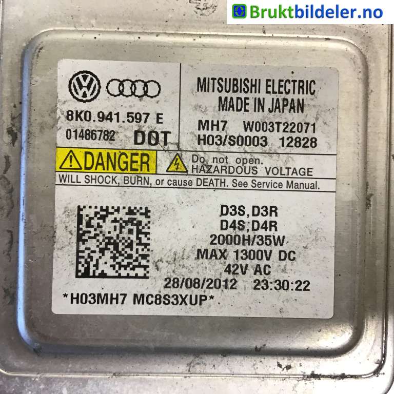 Styreenhet xenon/ballast til Audi A5 2007-2016 (Type I)  (AUDIA5 SPORTBACK|8K0 941 597 E|W003T22071|)