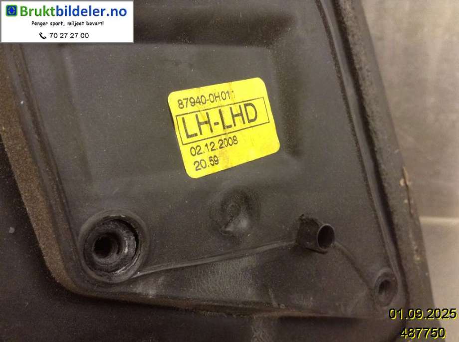 Speil venstre til Toyota Aygo 2005-2014 (Type I)  (TOYOTA|87940-0H011|)