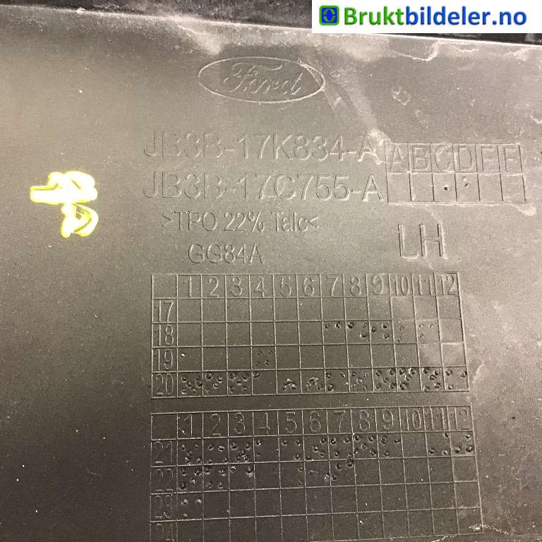 Diverse deler til Ford Ranger / Ranger Raptor 2015-2022 (FORD|JB3B-17C755-AW|)
