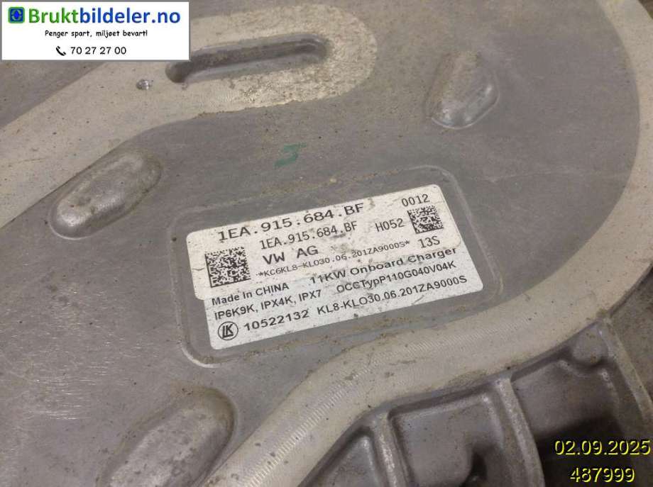 Batterilader (OBC - On Board Charger) til VW ID.3 2020-->> (VOLKSWAGEN|1EA 915 684 BF|10522132|)