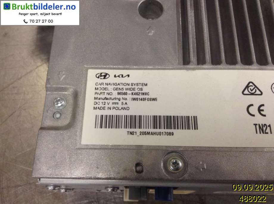 Bilstereo til Hyundai Kona 2021-2023 (Type I, Fase 2)  (HYUNDAI|96560 K4621 NVC|)