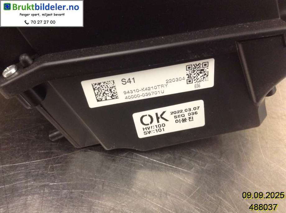 Instrumentpanel til Hyundai Kona 2021-2023 (Type I, Fase 2)  (HYUNDAI|94310K4210|)