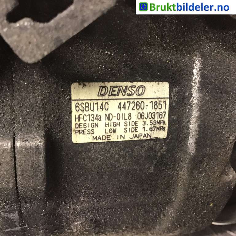 Aircondition kompressor til BMW 3-Serie 2005-2011 (E90/E91/E92/E93) (E90/E91/E92/E93) (BMW|64 52 6 987 862|447260-1851|6SBU14C)