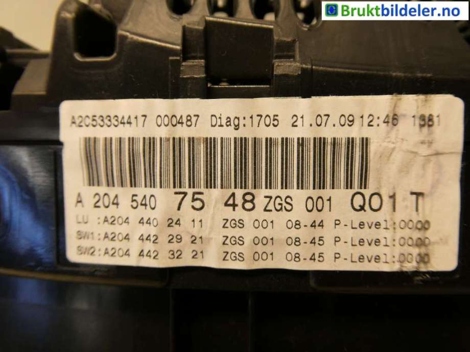 Instrumentpanel til Mercedes GLK 2008-2015 (X204) (X204) (MERCEDES|A 204 540 75 48|)