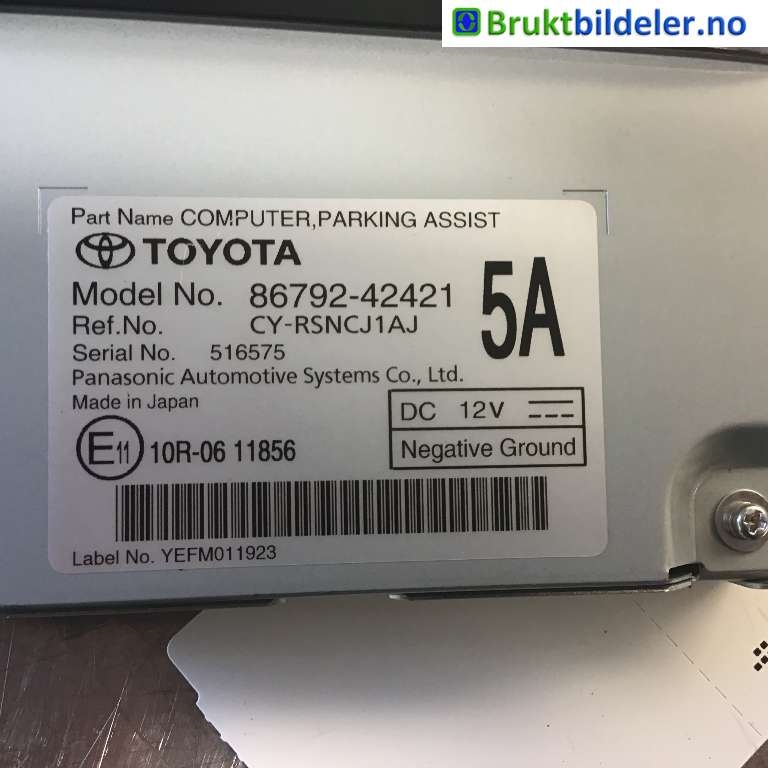 Styreenhet parkering til Toyota bZ4X 2022-->>  (TOYOTA|86792-42421|516575|CY-RSNCJ1AJ)