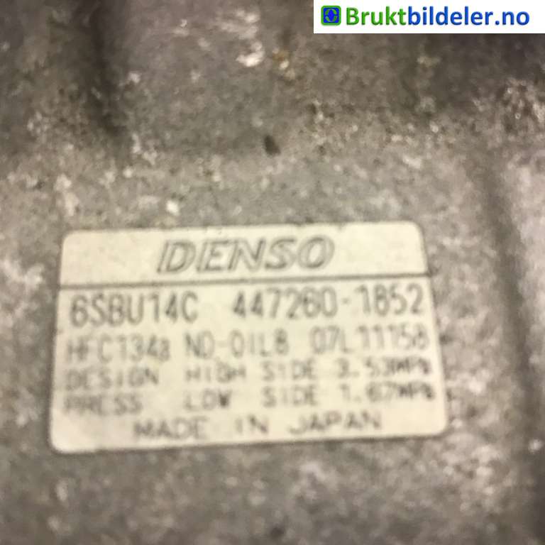 Aircondition kompressor til BMW 5-Serie 2003-2010 (E60/E61) (E60/E61) (BMW|64 52 6 987 862|447260-1852|6SBU14C)