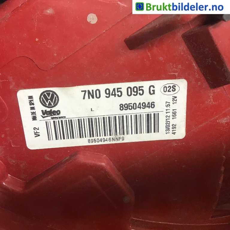 Baklykt venstre til VW Sharan 2010-->> (Type II)  (VOLKSWAGEN|7N0 945 095 G|89504946|)