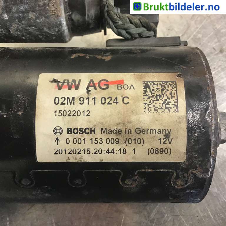 Starter diesel til VW Sharan 2010-->> (Type II)  (VOLKSWAGEN|02M 911 024 C|)