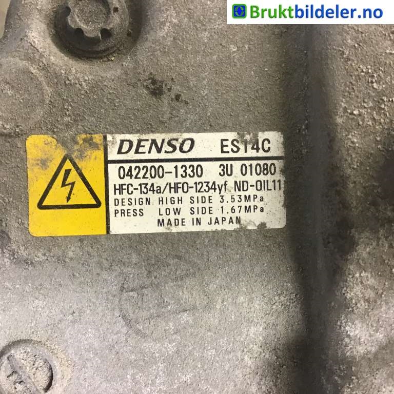 Aircondition kompressor til Toyota Auris 2015-2019 (Type II, Fase 2)  (TOYOTA|8837047033|042200-1330|CU 01080)