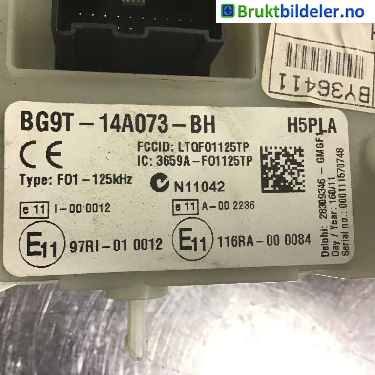 Sikringsboks til Ford Mondeo 2011-2014 (Type IV, Fase 2)  (FORD|BG9T-14A073-BH|3659A-F01125TP|)