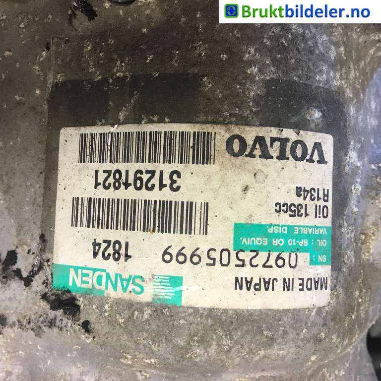 Aircondition kompressor til Volvo S80 2006-2013 (Type II, Fase 1)  (VOLVO|31291821|)