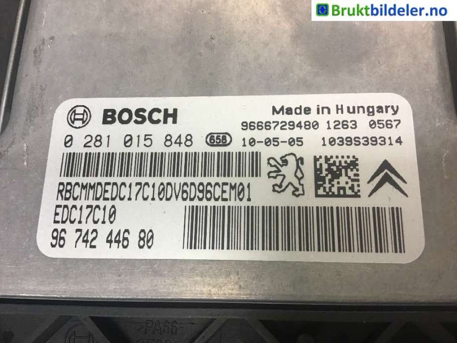 Styreenhet motor til Citroën C3, 2010-2016 (Type II)  (CITROEN|96 742 446 80)
