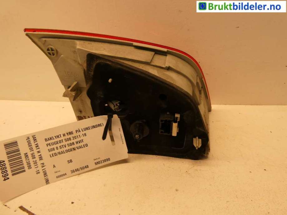 Baklykt høyre indre til Peugeot 508 2011-2014 (Type I, Fase 1)  (PEUGEOT||6351 LZ)