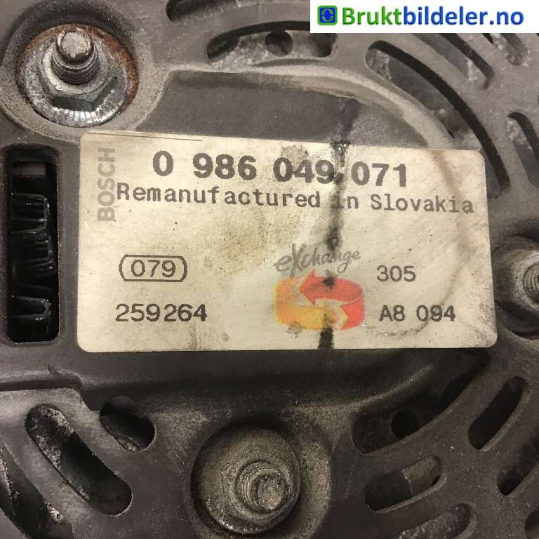 Dynamo til Ford Kuga 2008-2012 (Type I)  (FORD|3M5T-10300-YE|0 986 049 071|)