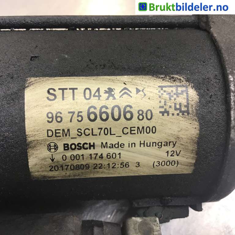 Starter diesel til Peugeot Partner 2015-2019 (Type II, Fase 2) (PEUGEOT|96 756 606 80|0 001 174 601|)