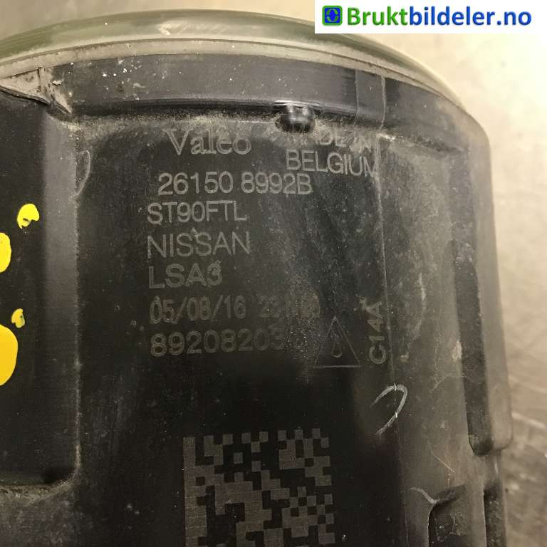 Tåkelykt venstre foran til Nissan Qashqai 2014-2021 (Type II)  (NISSAN|26150 8992B|89208203|)