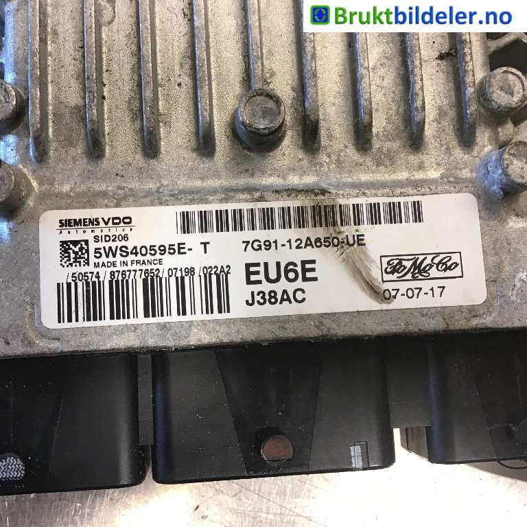Styreenhet motor til Ford Mondeo 2007-2010 (Type IV, Fase 1)  (FORD|7G91-12A650-UE|5WS40595E-T|)