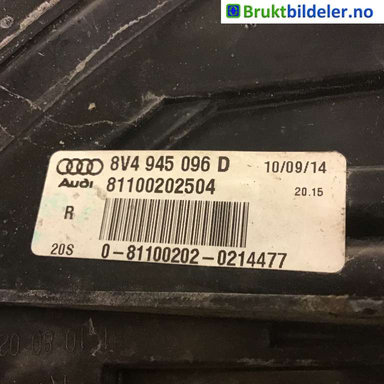 Baklykt høyre til Audi A3 2012-2016 (Type III, Fase 1)  (AUDI|8V4 945 096 D|81100202504|)