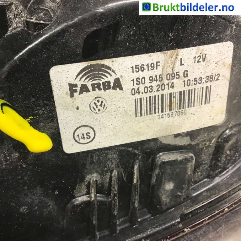 Baklykt venstre til VW E-Up 2013-2019  (VOLKSWAGEN|1S0 945 095 G|)