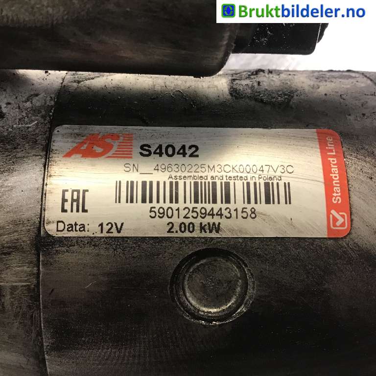 Starter diesel til Toyota Verso 2004-2009 (Type II)  (TOYOTA|28100-0R010|49630225M3CK00047V3C|)