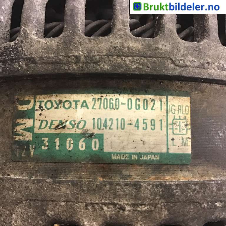 Dynamo til Toyota Verso 2004-2009 (Type II)  (TOYOTA|27060-0G021|104210-4591|)