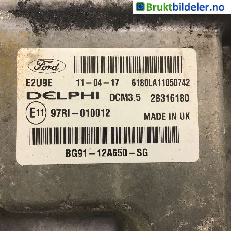 Styreenhet motor til Ford Mondeo 2011-2014 (Type IV, Fase 2)  (FORD|BG91-12A650-SG|28316180|E2U9E)