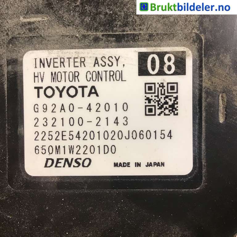 Inverter hybrid til Toyota RAV4 2019-->> (Type V)  (TOYOTA|G92A0-42010|232100-2143|)