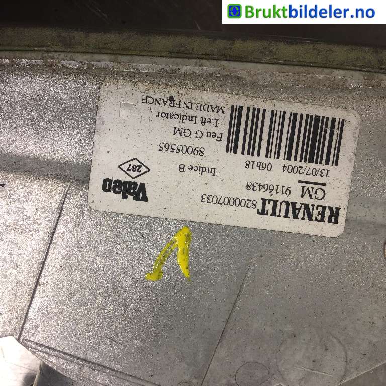 Blinklykt venstre til Opel Vivaro A 2001-2006  (OPEL|91166438|89005565|)