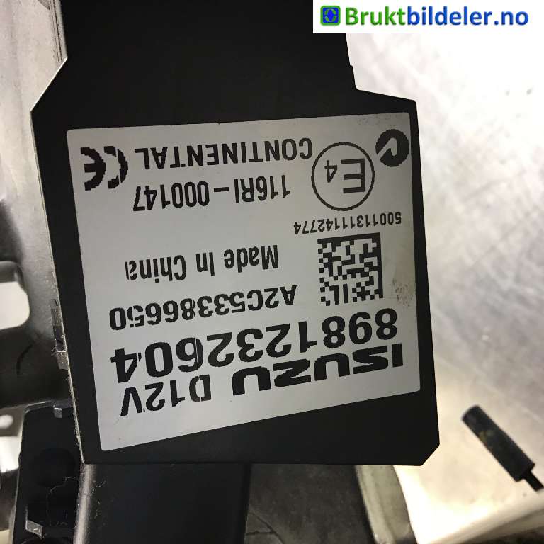 Rattaksel til Isuzu D-Max 2012-2017 (Type II, Fase 1)  (ISUZU|8982733250|4510A|8981232604)
