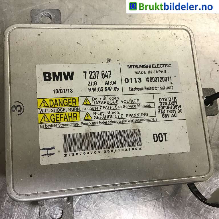 Styreenhet xenon/ballast til BMW 3-Serie 2005-2011 (E90/E91/E92/E93) (E90/E91/E92/E93) (BMW|7 237 647|W003T20071|)