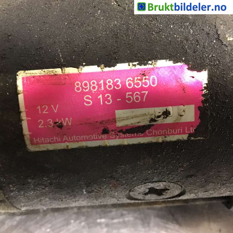 Starter diesel til Isuzu D-Max 2012-2017 (Type II, Fase 1) (ISUZU|8981836550|S13-567|)