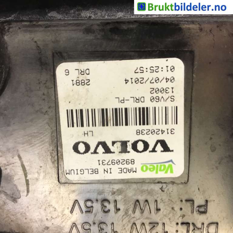 Tåkelykt venstre foran til Volvo V60/V60 CC 2013-2018 (Type I, Fase 2)  (VOLVO|31420238|89209731|)