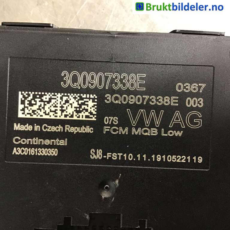 Styreenhet diverse til Audi A1 2018-->> (Type II)  (AUDI|3Q0 907 338 E|A3C0161330350|)