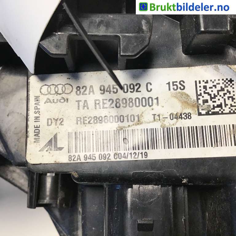 Baklykt høyre til Audi A1 2018-->> (Type II)  (AUDI|82A 945 092 C|RE28980001|)