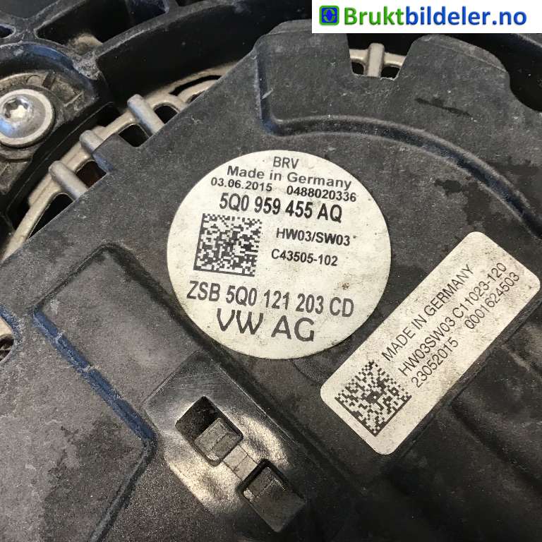 Kjølevifte til Škoda Superb 2015-->> (Type III)  (SKODA|5Q0 121 203 CD|C43505-102|)