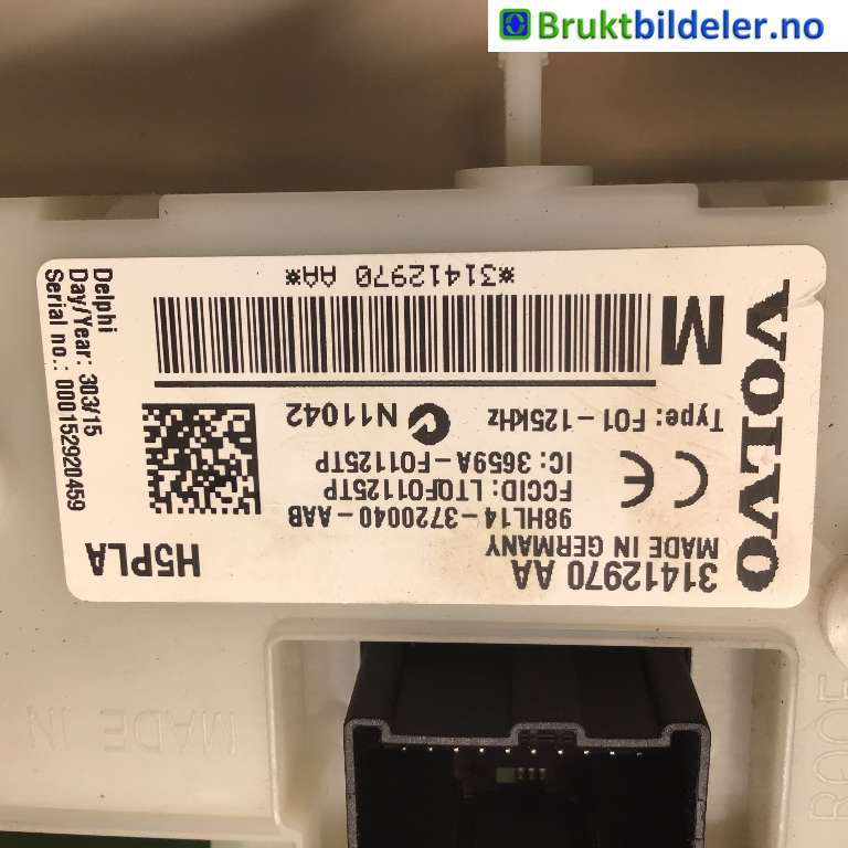 Styreenhet comfort (BCM) til Volvo S60 2014-2019 (Type II, Fase 2)  (VOLVO|31412970|98HL14-3720040-AAB|)