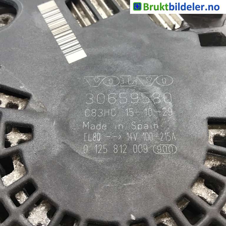 Dynamo til Volvo S60 2014-2019 (Type II, Fase 2)  (VOLVO|30659580|0 125 812 009|)