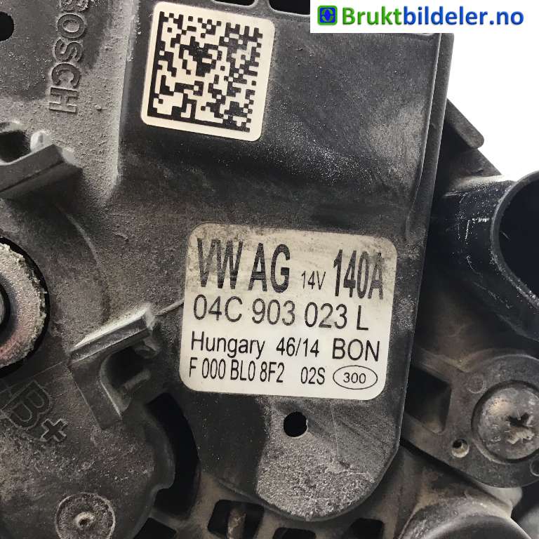 Dynamo til Audi A3 2012-2016 (Type III, Fase 1)  (AUDI|04C 903 023 L|F 000 BL0 8F2|)