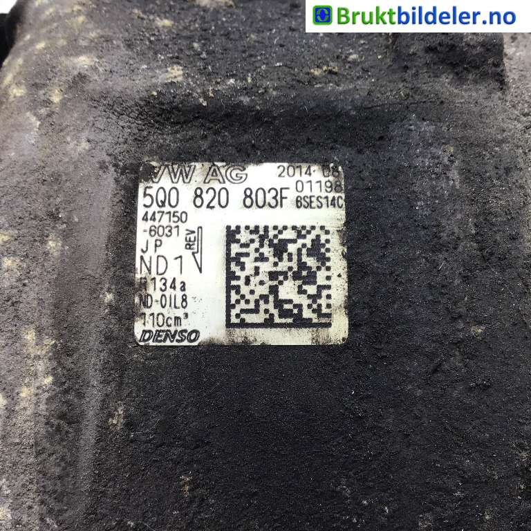 Aircondition kompressor til Audi A3 2012-2016 (Type III, Fase 1)  (AUDI|5Q0 820 803 F|447150-8031|)
