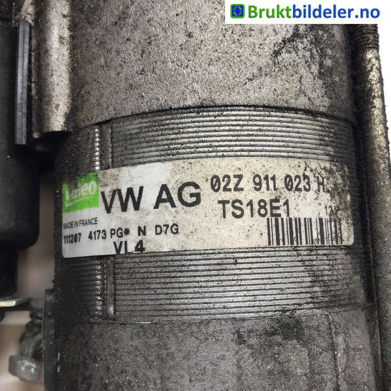 Starter diesel til VW Touran 2007-2010 (Type I, Fase 2) (VOLKSWAGEN|02E 911 023 H|111207|TS18E1)
