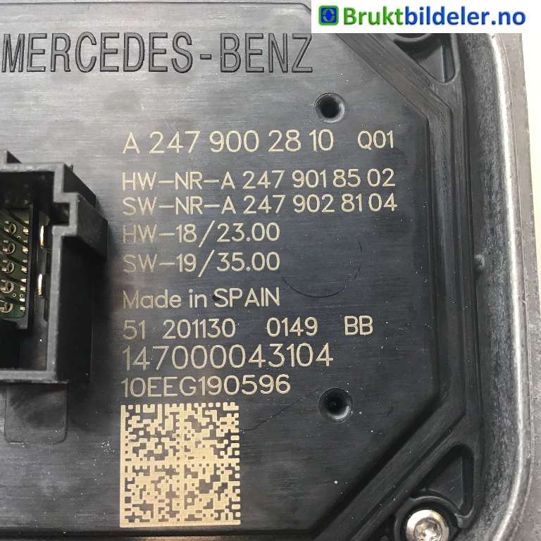 Styreenhet xenon/ballast til Mercedes EQC 2019-->> (MERCEDES|A 247 900 28 10|147000043104|)