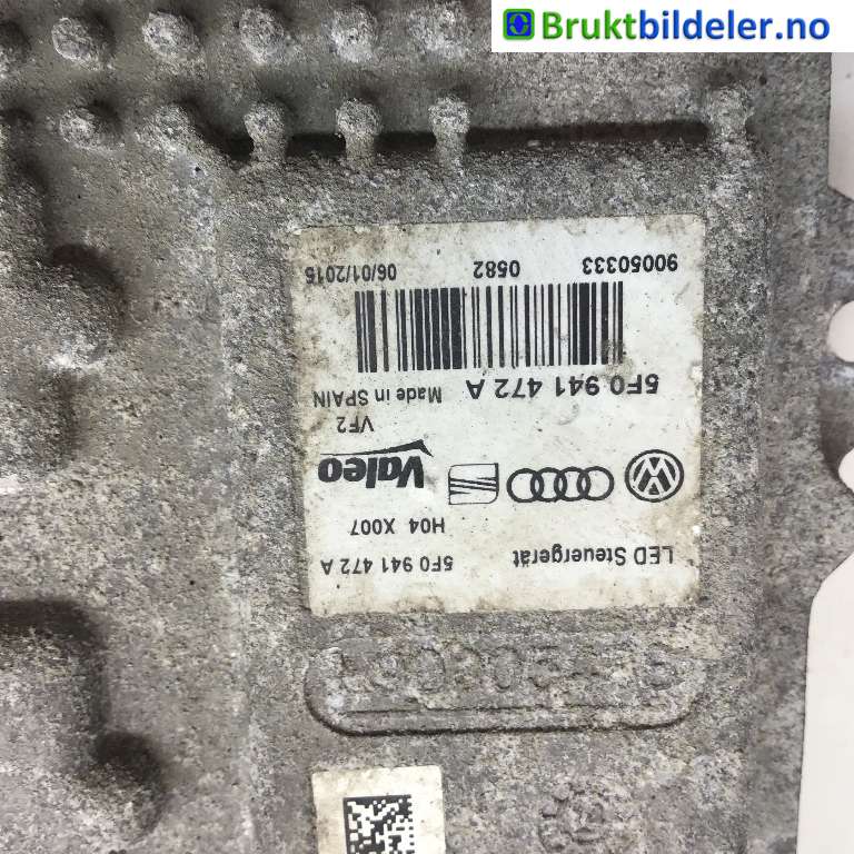 Styreenhet xenon/ballast til VW e-Golf 2014-2017 (Fase 1)  (VOLKSWAGEN|5F0 941 472 A|90050333|)