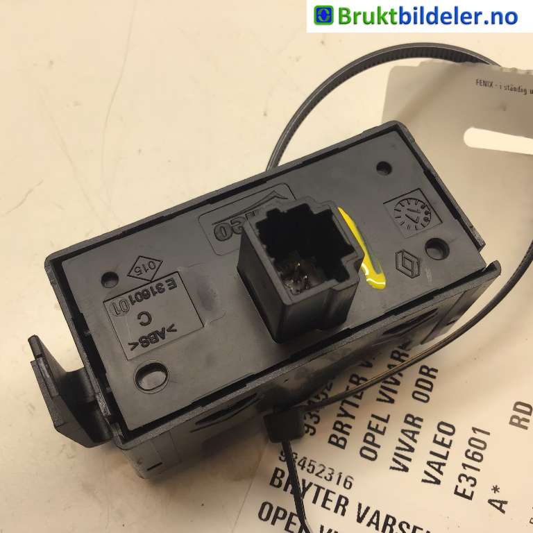 Bryter nødblink til Opel Vivaro B 2014-2019  (OPEL|93452316|E31601|)