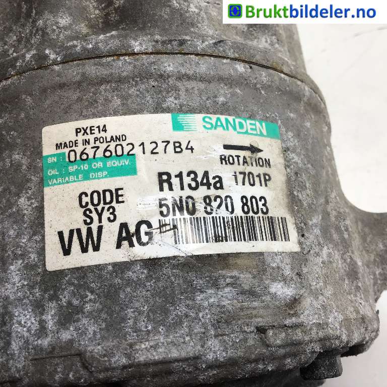 Aircondition kompressor til VW Tiguan 2007-2011 (Type I, Fase 1) (VOLKSWAGEN|5K0 820 803|067602127B4|)