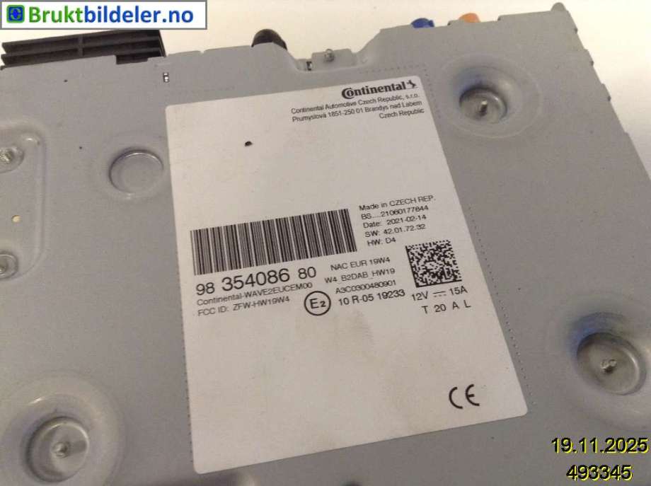 Bilstereo til Toyota Proace 2016-->> (Type II)  (TOYOTA||A3C0300480901|9835408680)