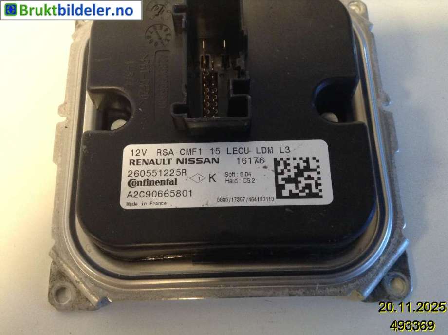 Styreenhet xenon/ballast til Renault Kadjar 2015-->>  (RENAULT|260551225R|A2C90665801|)
