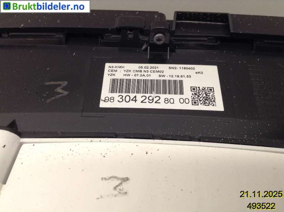 Instrumentpanel til Toyota Proace 2016-->> (Type II)  (TOYOTA||9830429280-00)