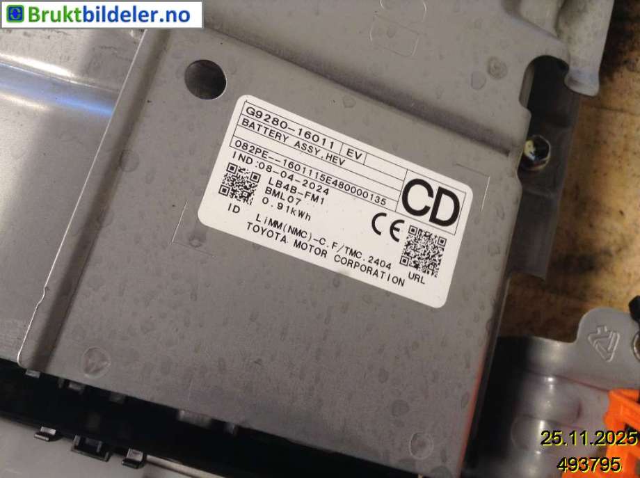 Batteripakke elbil til Toyota Corolla Cross 2022-->>  (TOYOTA|G9280-16011|)